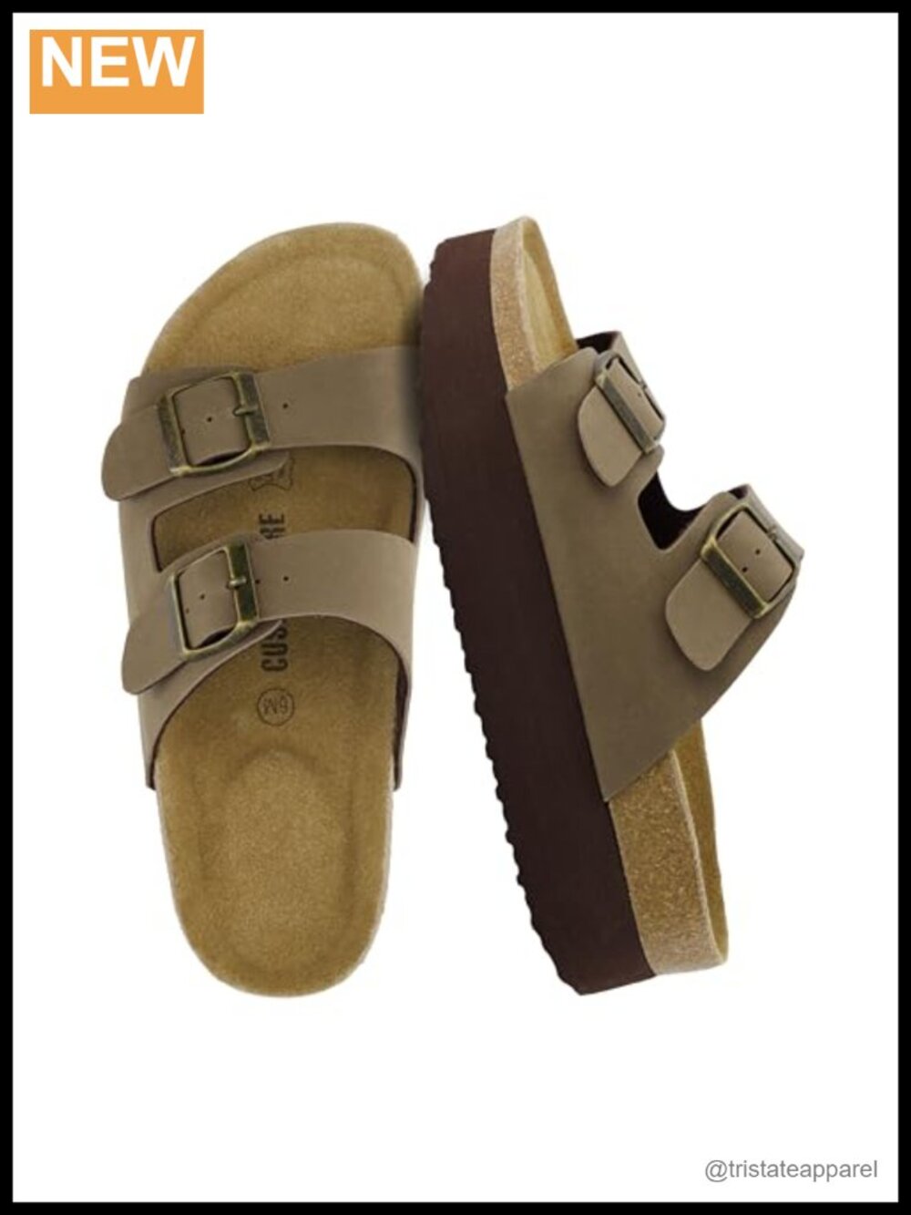 Cushionaire Women's Platform Sandals Suede Cork Footbed Adjustable Buckle